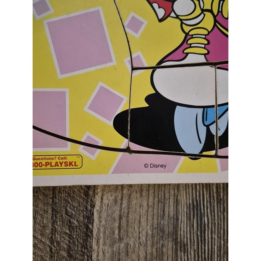Vintage Playskool Wood Tray Puzzle Lot of 2 - Minnie Mouse & Donald Duck